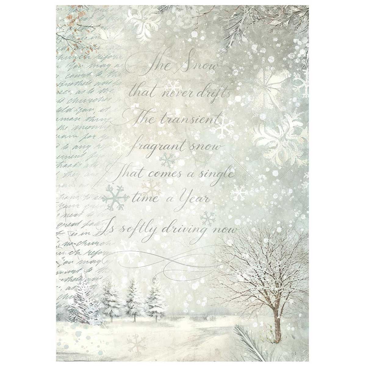 Stamperia White Christmas Collection - A6 Rice Paper Backgrounds [DFSAK6059] - Image 7