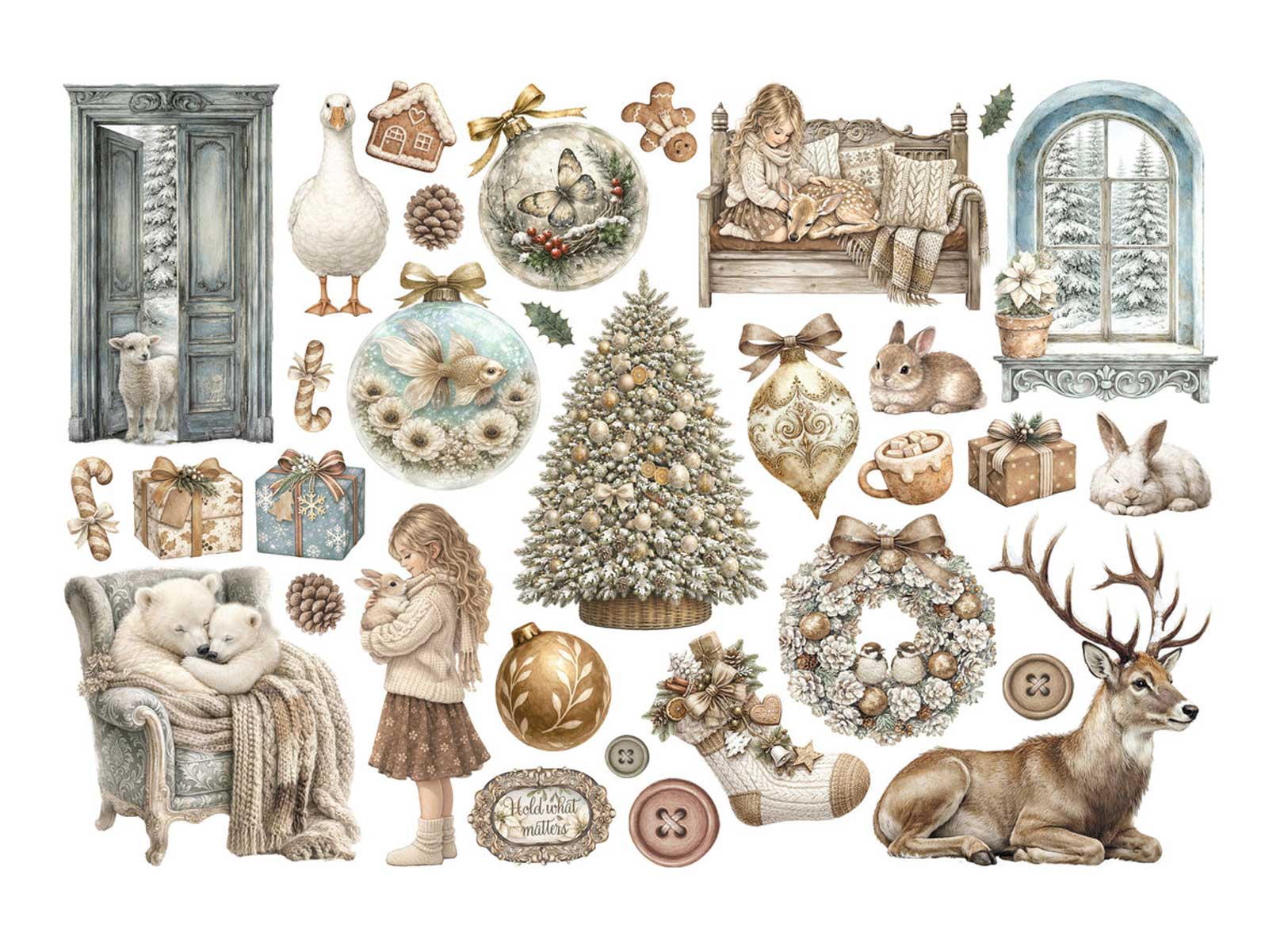 Stamperia White Christmas Collection - Adhesive Ephemera [DFLCT89] - Image 2