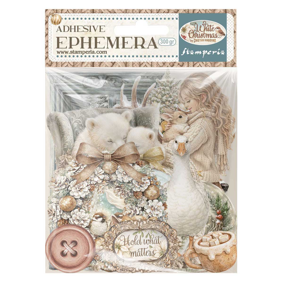 Stamperia White Christmas Collection - Adhesive Ephemera [DFLCT89]