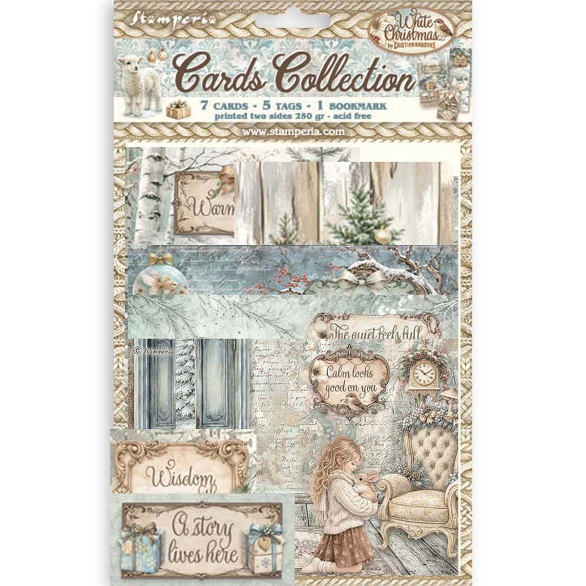 Stamperia White Christmas Collection - Cards Collection [SBCARD49]