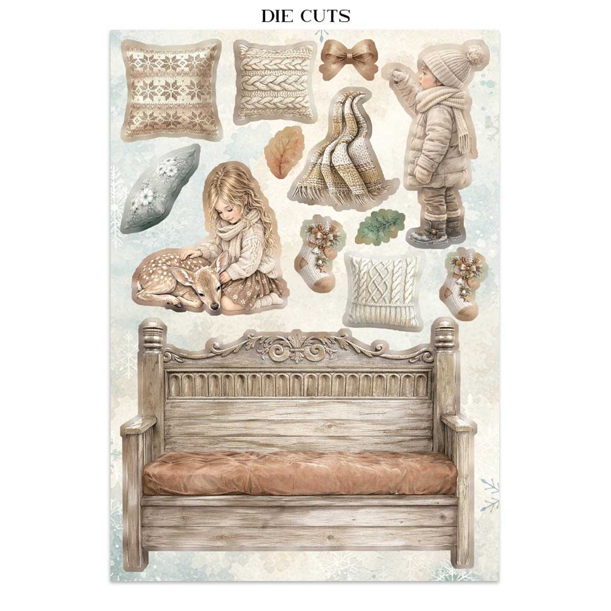 Stamperia White Christmas Collection - Junk Journal Focus Points [SBJKS07] - Image 11