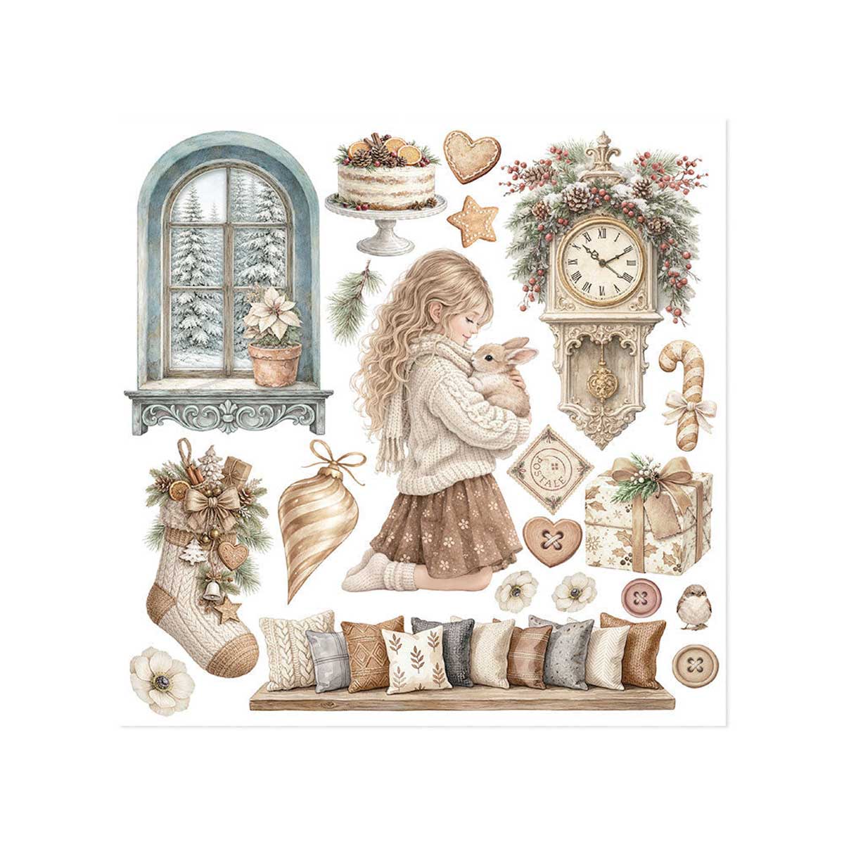 Stamperia White Christmas Collection - Rub On Kit [DFLRBX21] - Image 5