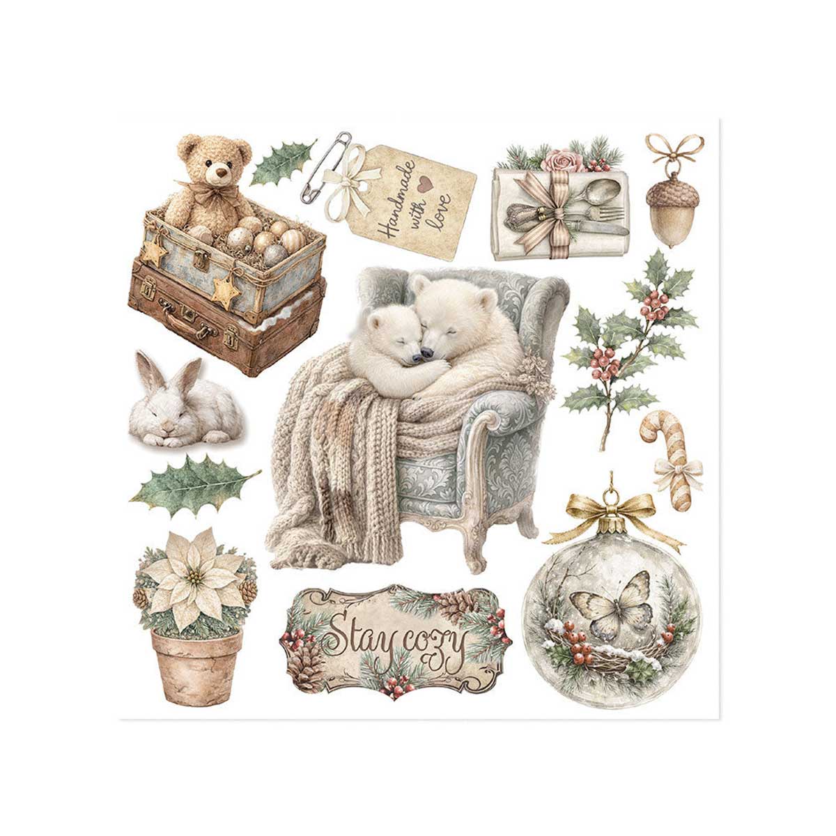 Stamperia White Christmas Collection - Rub On Kit [DFLRBX21] - Image 6