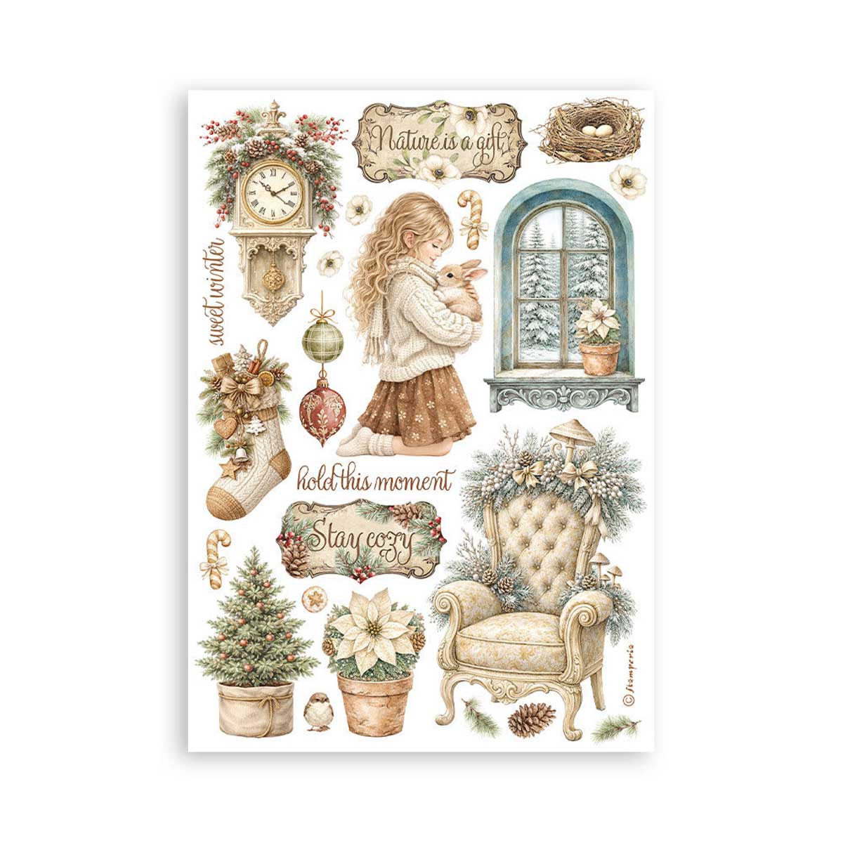 Stamperia White Christmas Collection - Washi Pad [SBW36] - Image 2