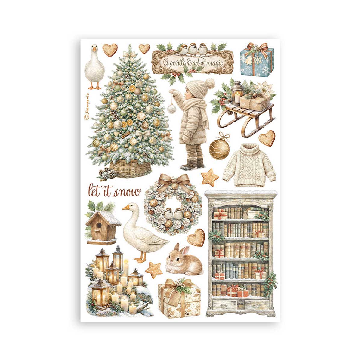 Stamperia White Christmas Collection - Washi Pad [SBW36] - Image 3