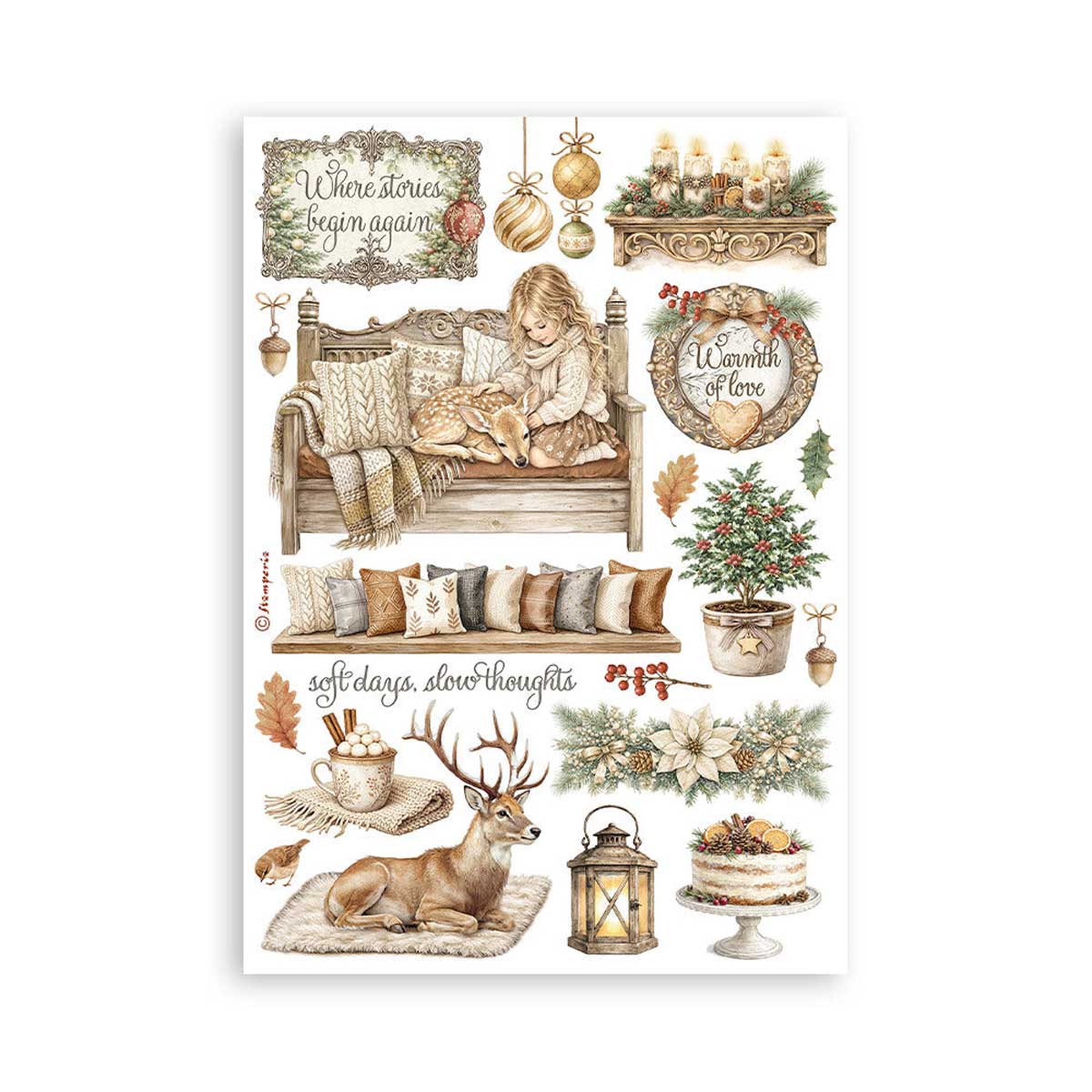 Stamperia White Christmas Collection - Washi Pad [SBW36] - Image 4