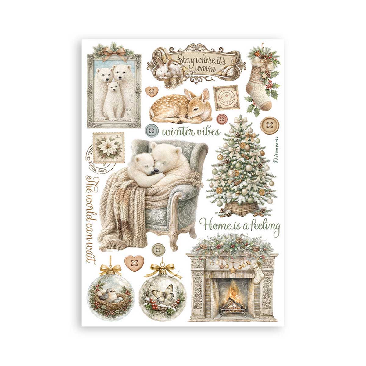 Stamperia White Christmas Collection - Washi Pad [SBW36] - Image 5