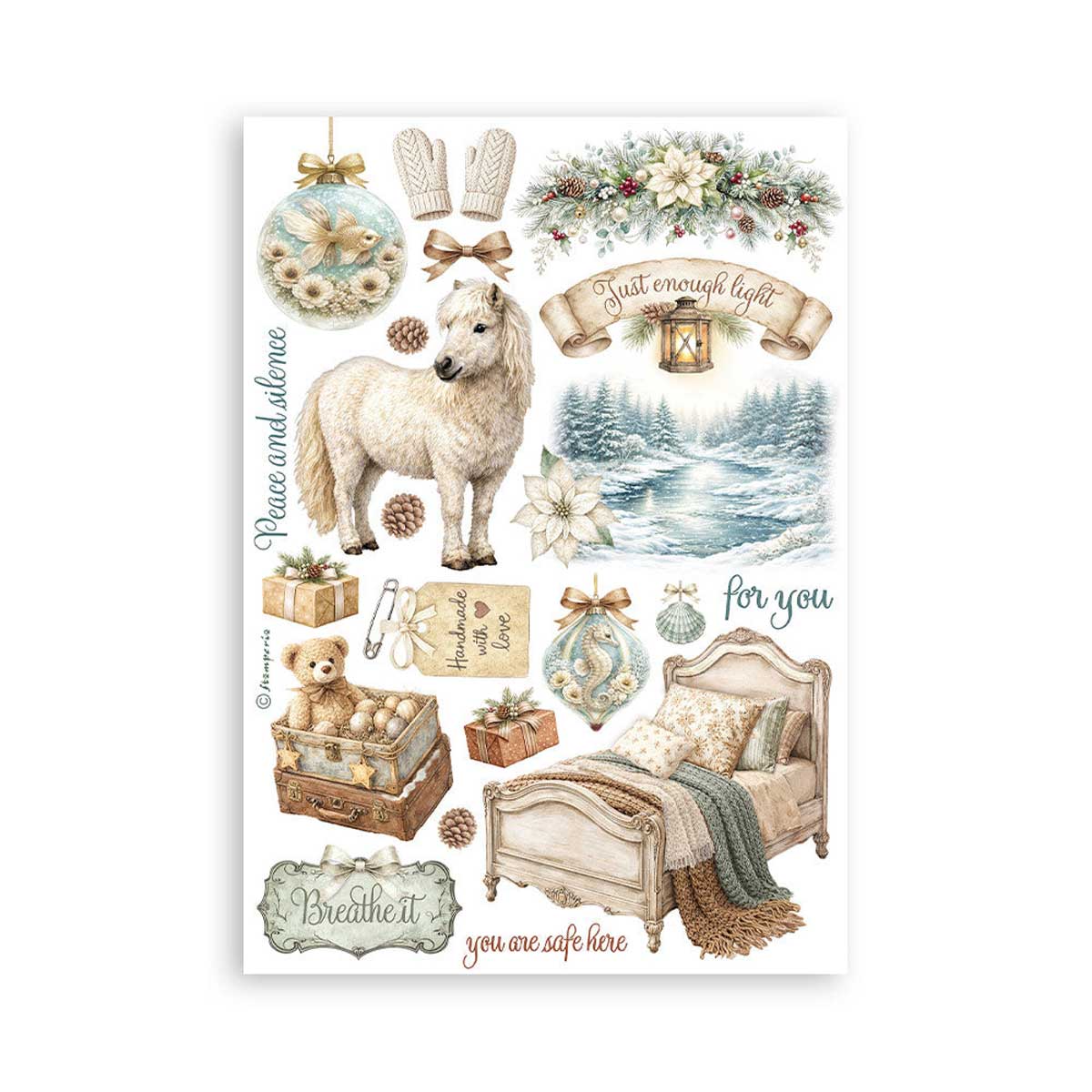 Stamperia White Christmas Collection - Washi Pad [SBW36] - Image 6