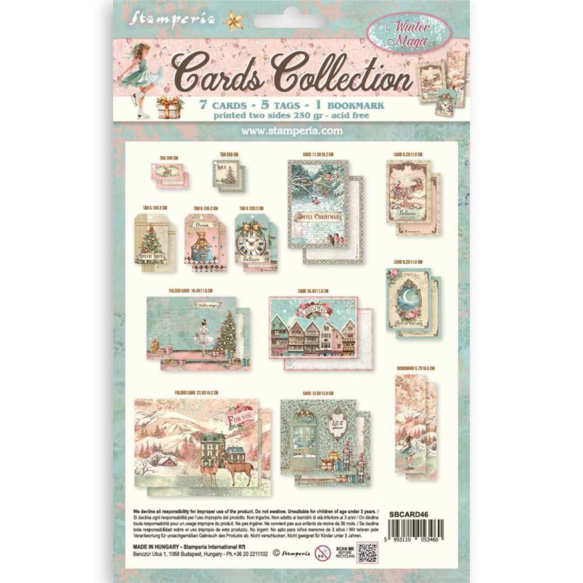 Stamperia Winter Magic Collection - Cards Collection [SBCARD46] - Image 2