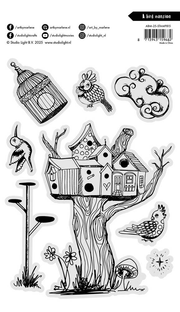 Studio Light Art By Marlene - Clear Stamp Set - A Bird Mansion [ABM-25-STAMP815] - Image 2