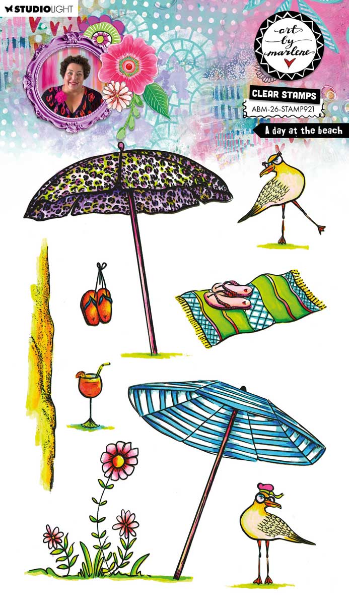 Studio Light Art By Marlene - Clear Stamp Set - A Day At The Beach [ABM-26-STAMP921]