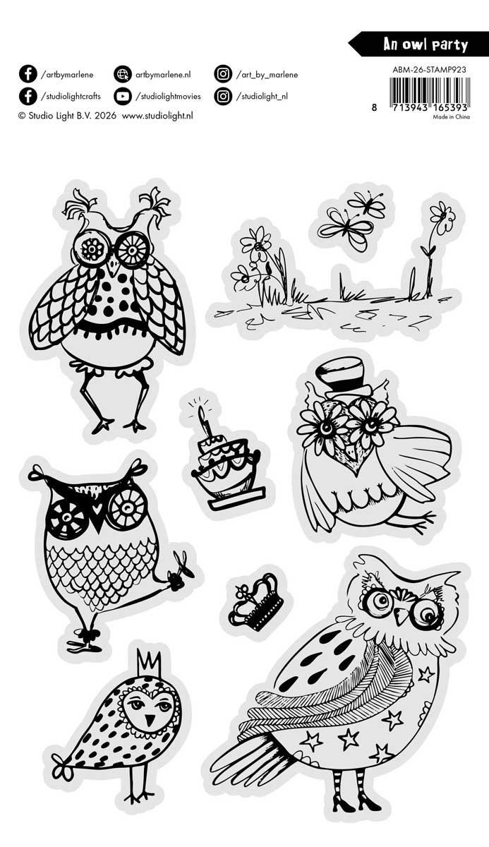 Studio Light Art By Marlene - Clear Stamp Set - An Owl Party [ABM-26-STAMP923] - Image 2
