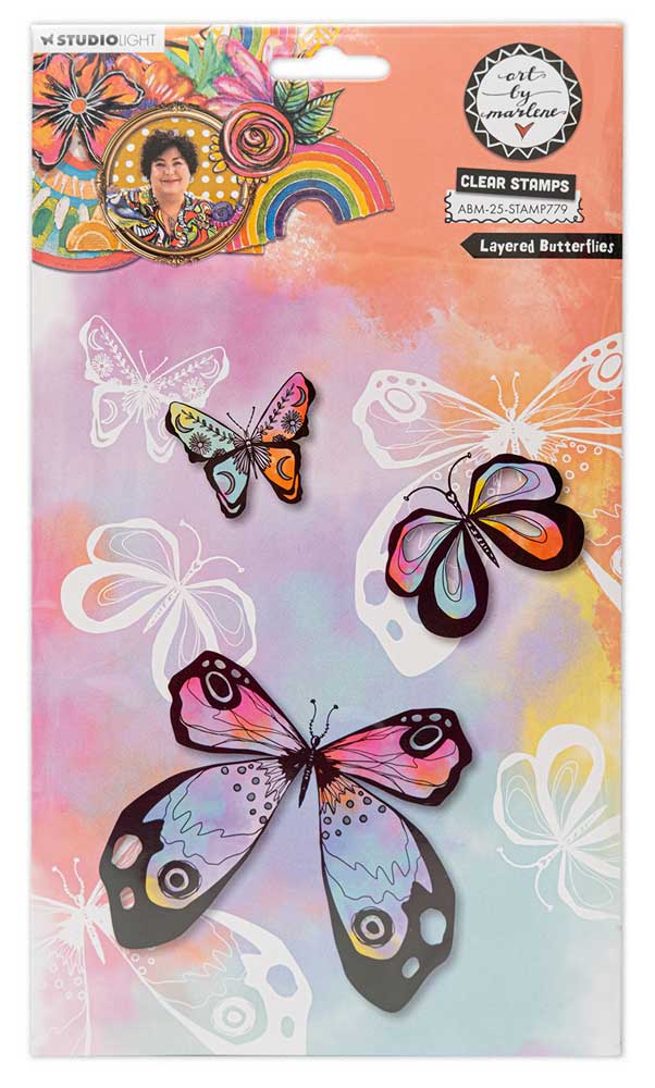 Studio Light Art By Marlene - Clear Stamp Set - Layered Butterflies [ABM-25-STAMP779]