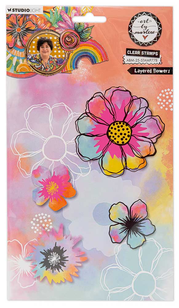 Studio Light Art By Marlene - Clear Stamp Set - Layered Flowers [ABM-25-STAMP778]