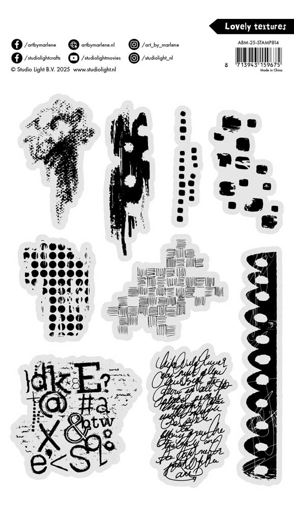 Studio Light Art By Marlene - Clear Stamp Set - Lovely Textures [ABM-25-STAMP814] - Image 2
