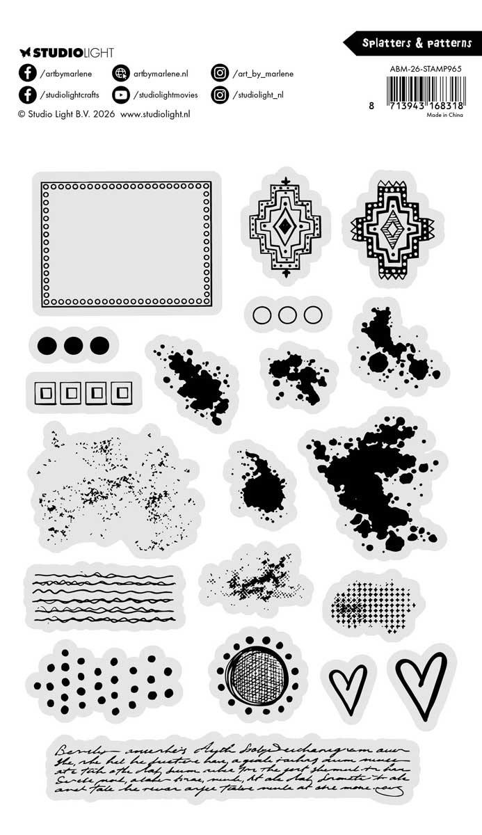 Studio Light Art By Marlene - Clear Stamp Set - Splatters & Patterns [ABM-26-STAMP965] - Image 2