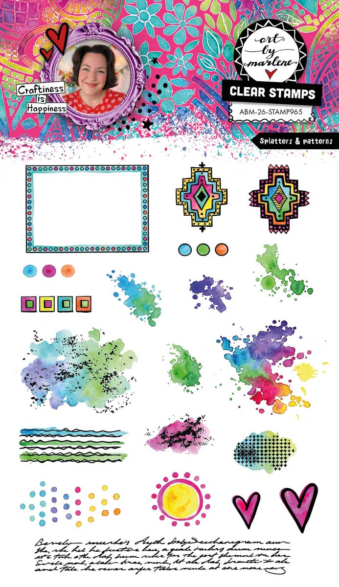 Studio Light Art By Marlene - Clear Stamp Set - Splatters & Patterns [ABM-26-STAMP965]