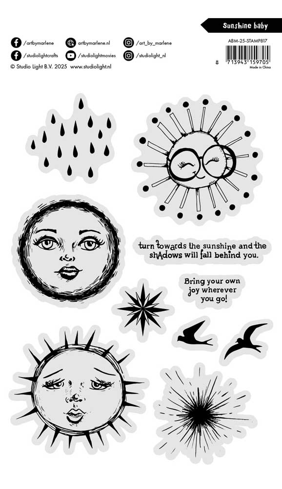 Studio Light Art By Marlene - Clear Stamp Set - Sunshine Baby [ABM-25-STAMP817] - Image 2