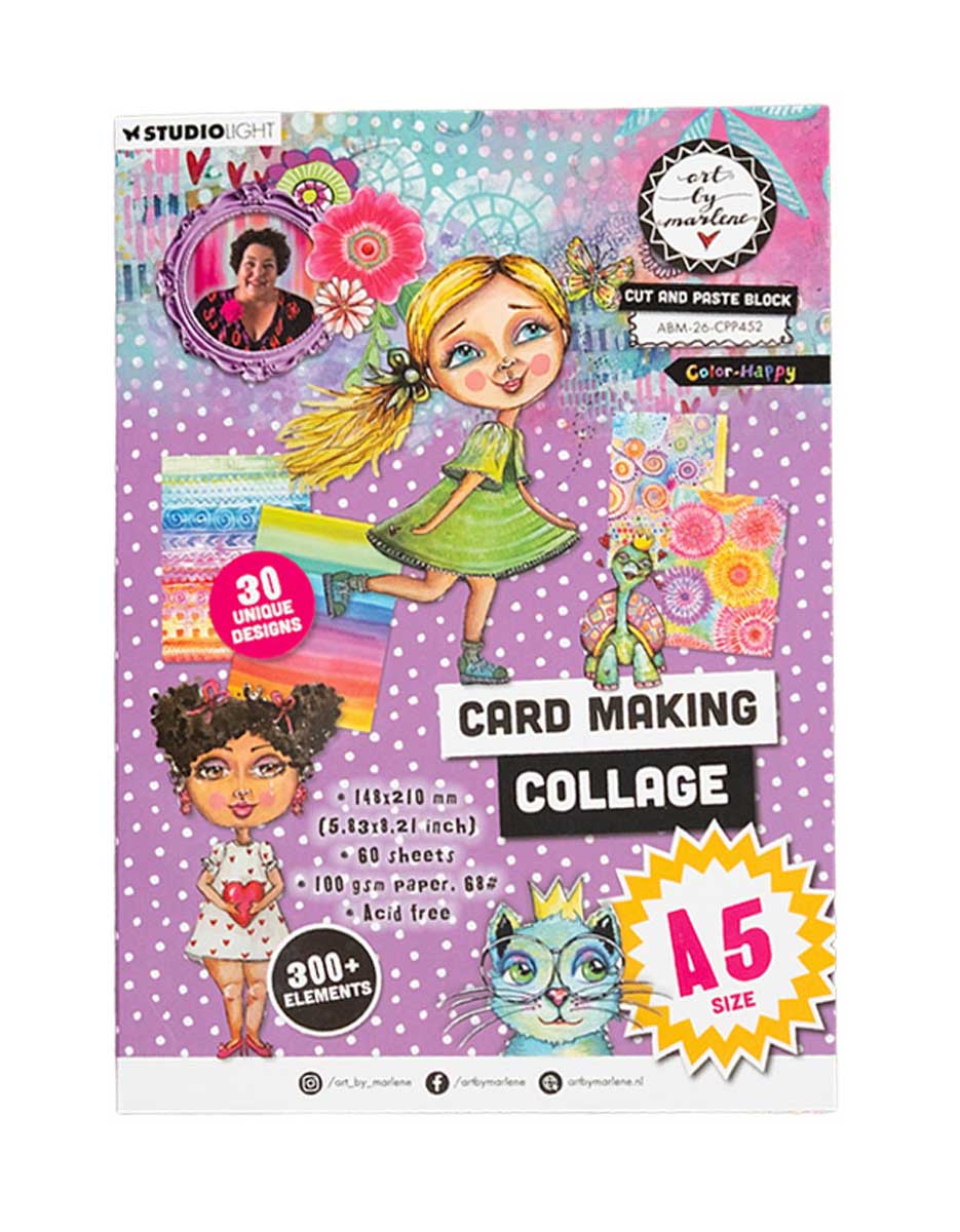 Studio Light Art By Marlene - Cut & Paste Block - Card Making Collage - Color Happy [ABM-26-CPP452]