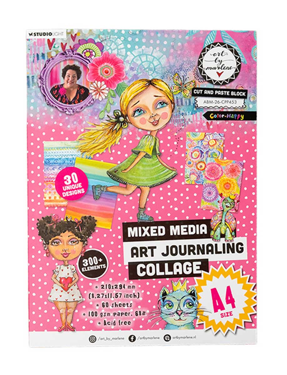 Studio Light Art By Marlene - Cut & Paste Block - Mixed Media Art Journaling Collage - Color-Happy [ABM-26-CPP453] - Image 2