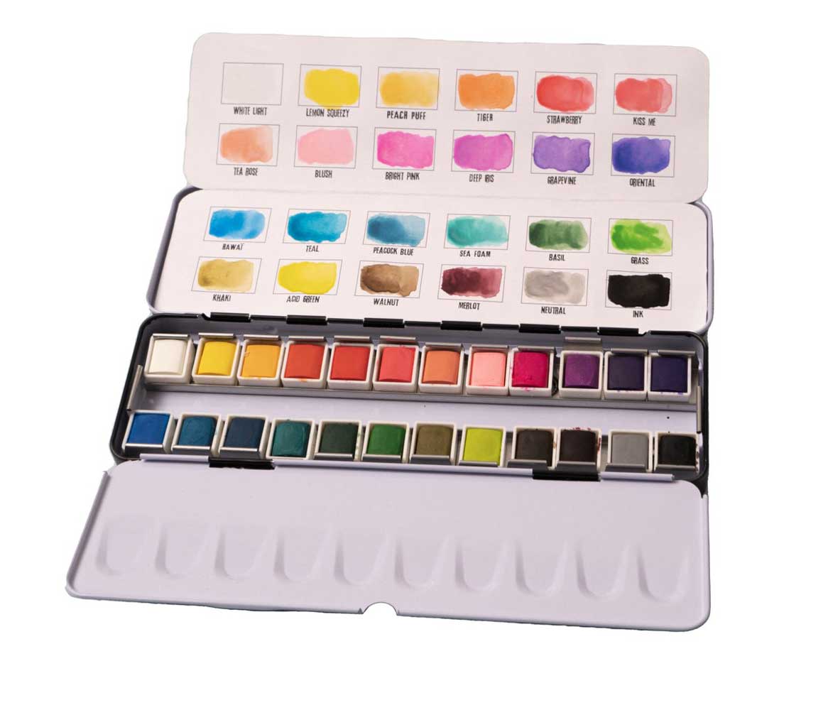 Essential Watercolor Paint Set (24 Colors)