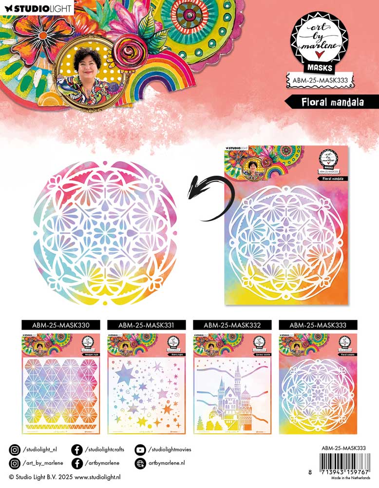 Studio Light Art By Marlene - Mask - Floral Mandala [ABM-25-MASK333] - Image 2