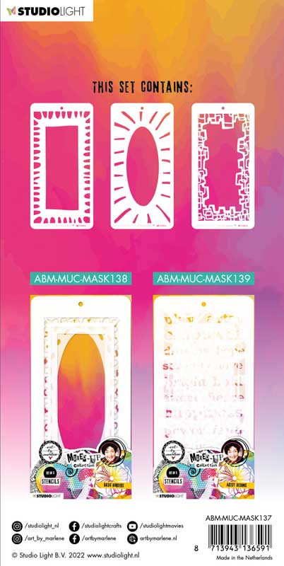 Studio Light Art By Marlene Mixed Up Collection Stencil Set - Playful Frames [ABM-MUC-MASK137] - Image 2