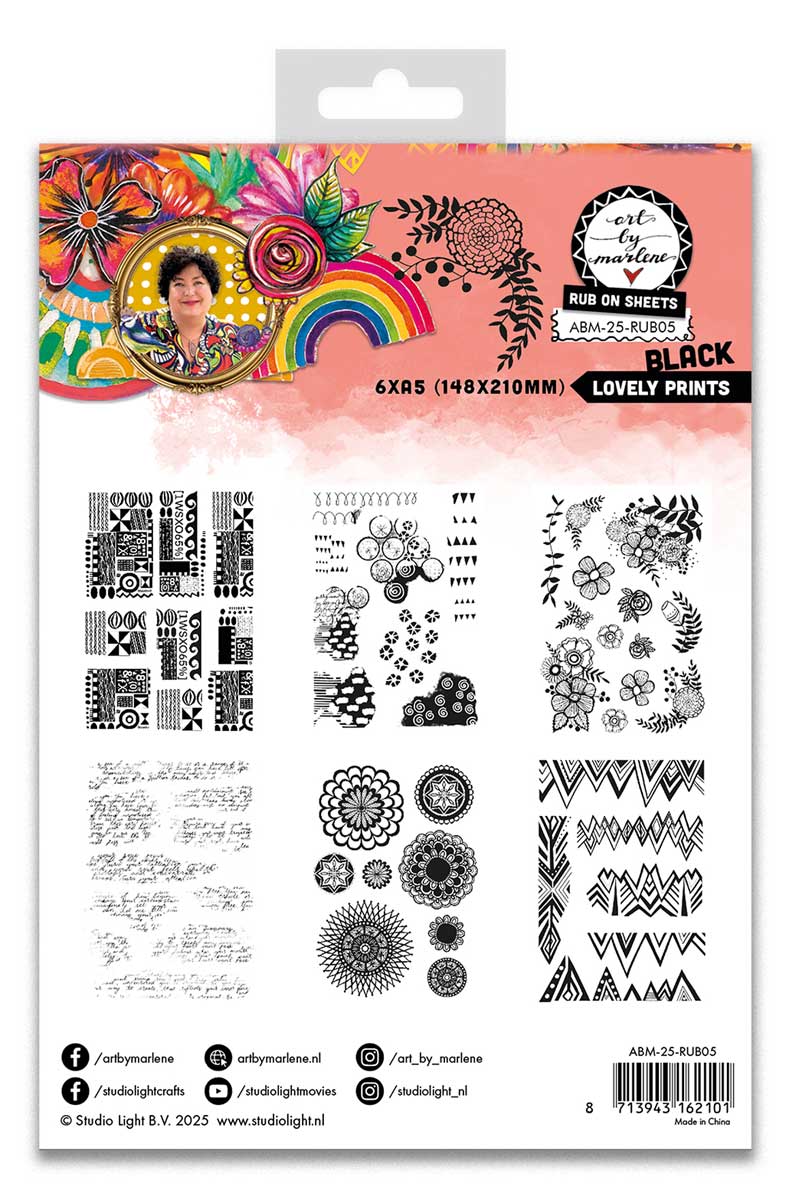 Studio Light Art By Marlene - Rub On Sheets - Lovely Prints, Black [ABM-25-RUB05] - Image 2