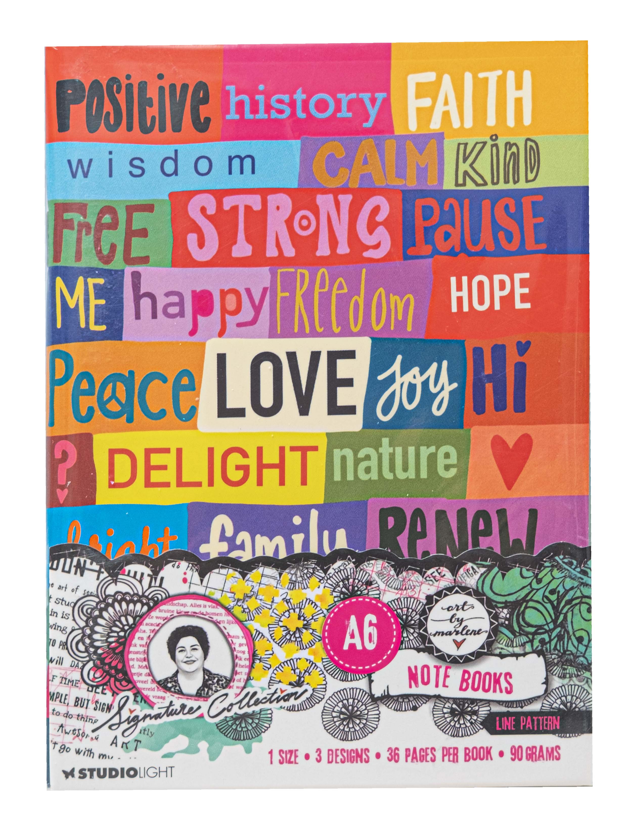 Studio Light Art By Marlene Signature Collection - A6 Note Books - Line Pattern [ABM-SI-NOTE03]