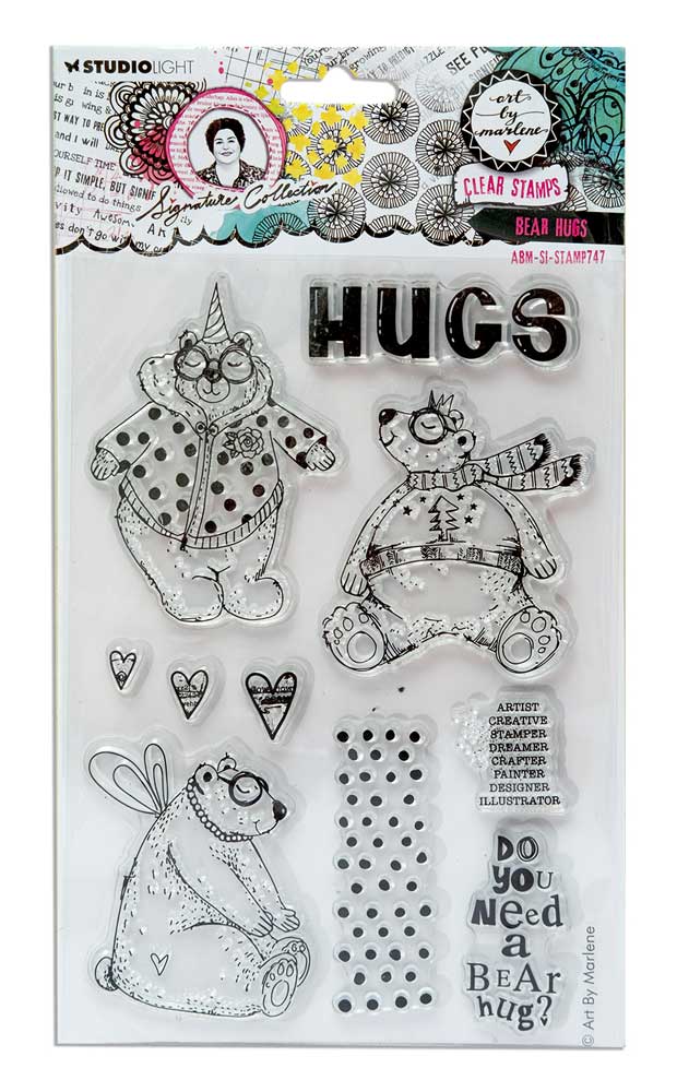 Studio Light Art By Marlene Signature Collection - Clear Stamp Set - Bear Hugs [ABM-SI-STAMP747]