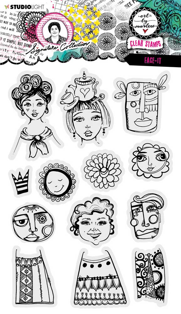 Studio Light Art By Marlene Signature Collection - Clear Stamp Set - Face-It [ABM-SI-STAMP506]