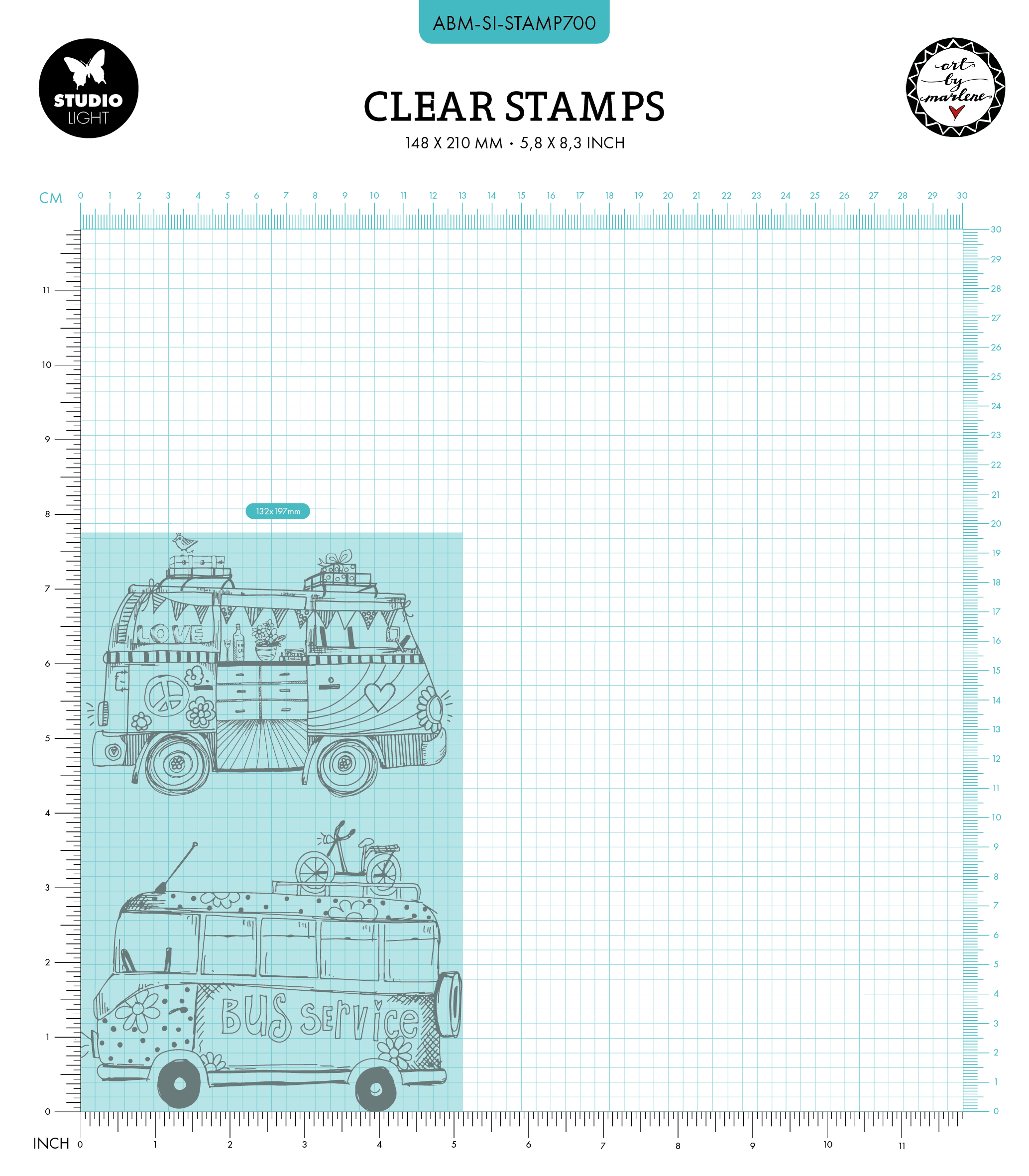 Studio Light Art By Marlene Signature Collection - Clear Stamp Set - Hippie Busses [ABM-SI-STAMP700] - Image 2
