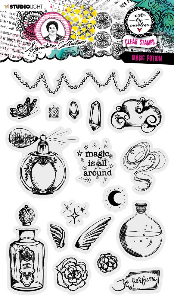 Studio Light Art By Marlene Signature Collection - Clear Stamp Set - Magic Potion [ABM-SI-STAMP505]