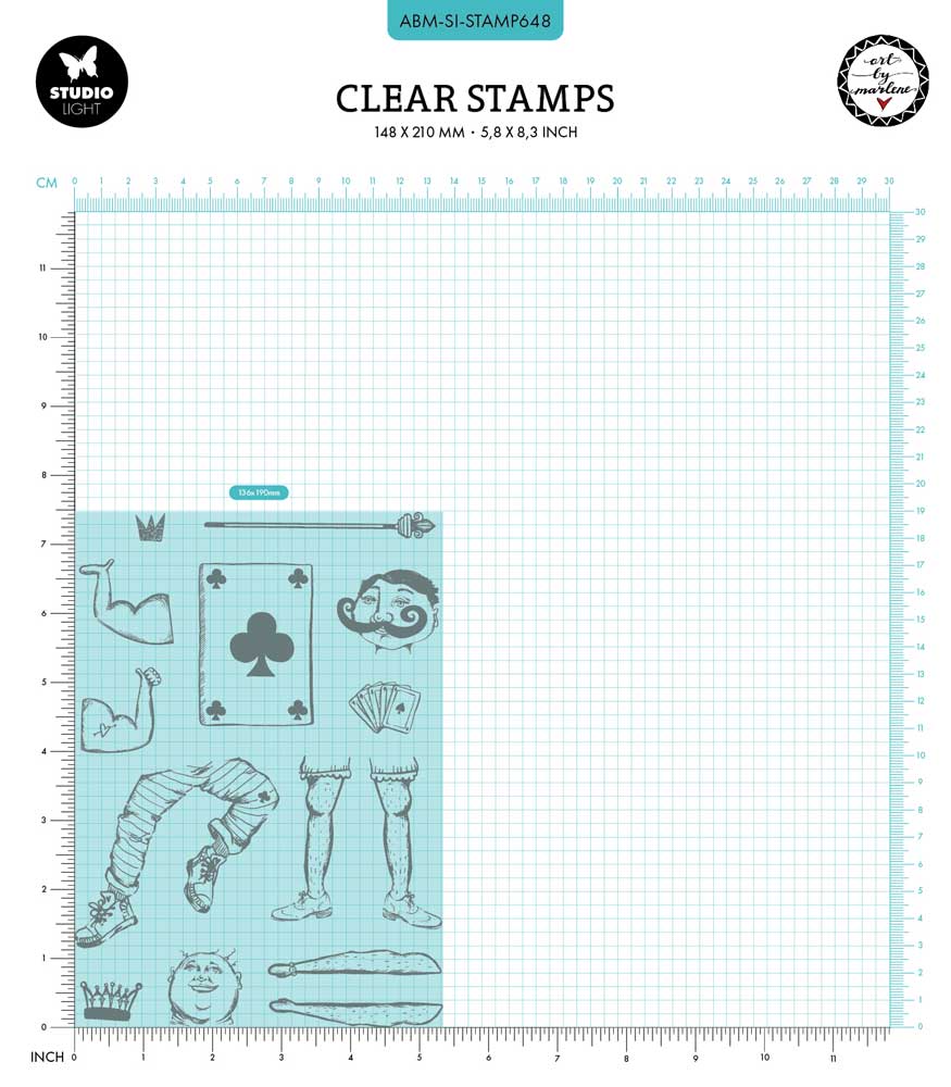 Studio Light Art By Marlene Signature Collection - Clear Stamp Set - Playing Card Men [ABM-SI-STAMP648] - Image 3