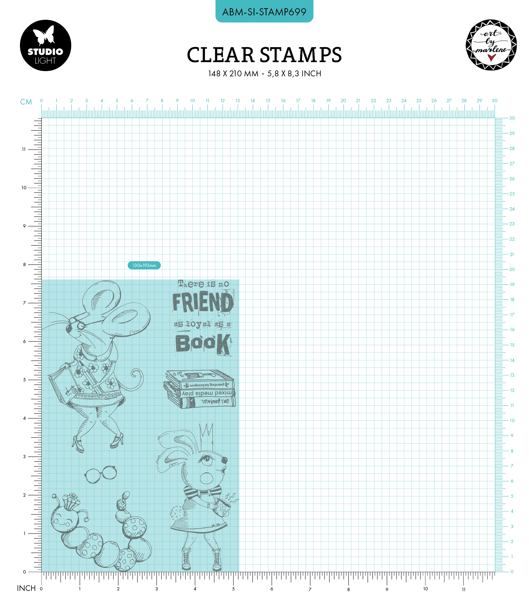 Studio Light Art By Marlene Signature Collection - Clear Stamp Set - Smart Bookworm [ABM-SI-STAMP699] - Image 2