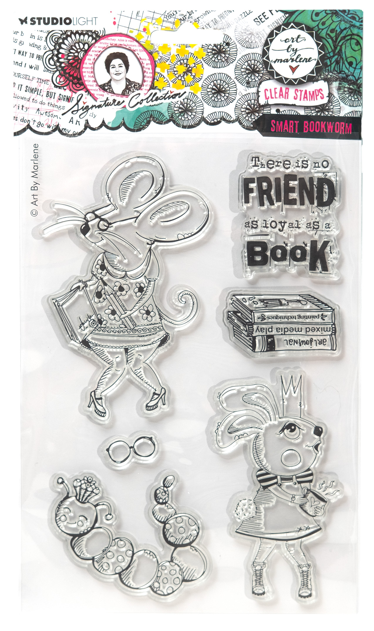 Studio Light Art By Marlene Signature Collection - Clear Stamp Set - Smart Bookworm [ABM-SI-STAMP699]