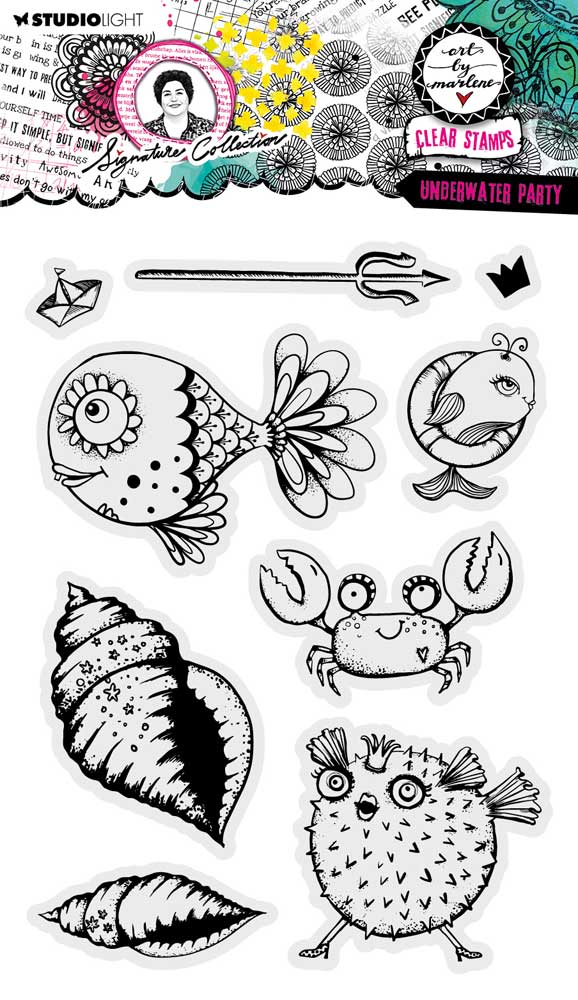 Studio Light Art By Marlene Signature Collection - Clear Stamp Set - Underwater Party [ABM-SI-STAMP649]