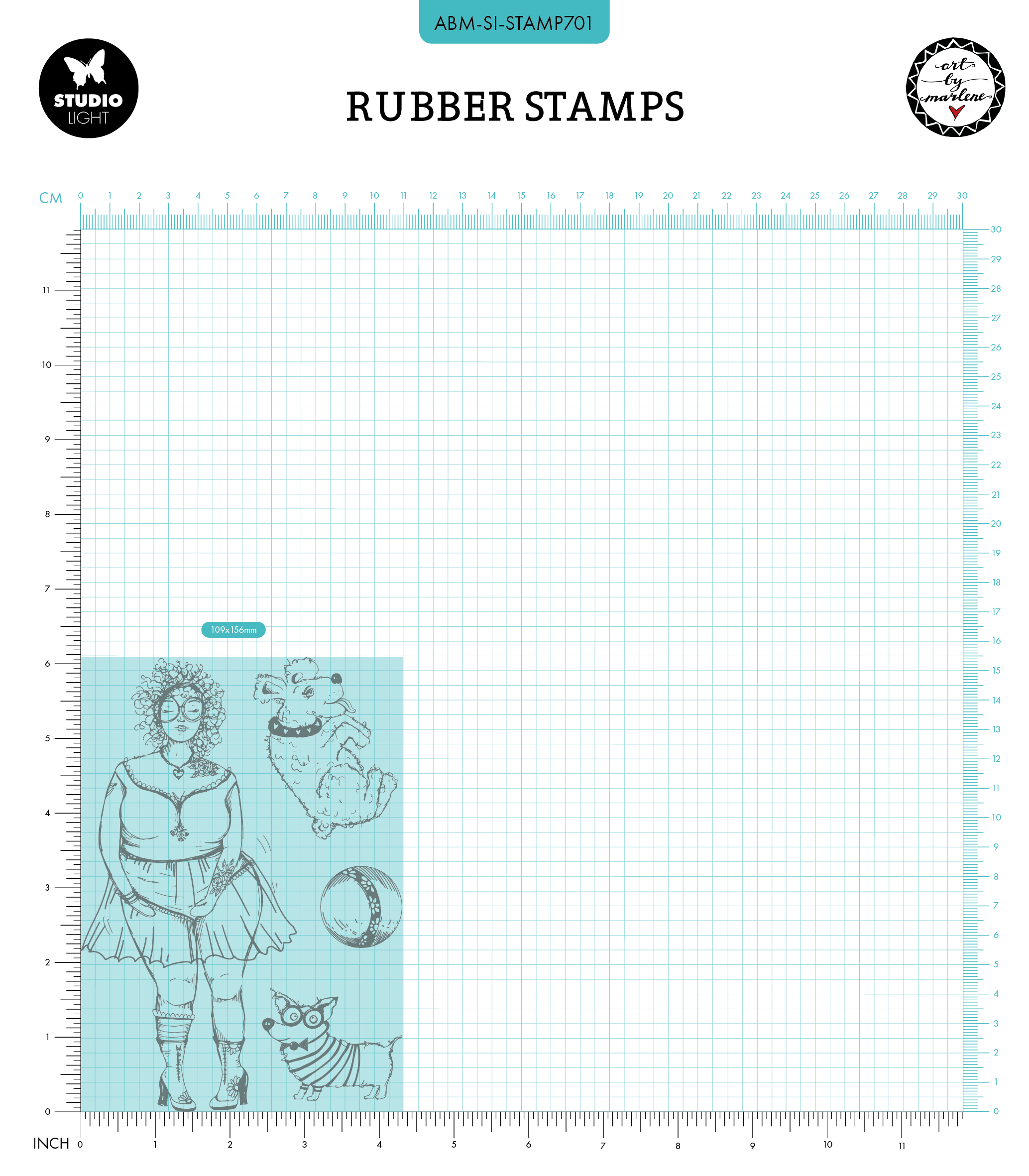 Studio Light Art By Marlene Signature Collection - Rubber Stamp Set - Doggie Diva [ABM-SI-STAMP701] - Image 2