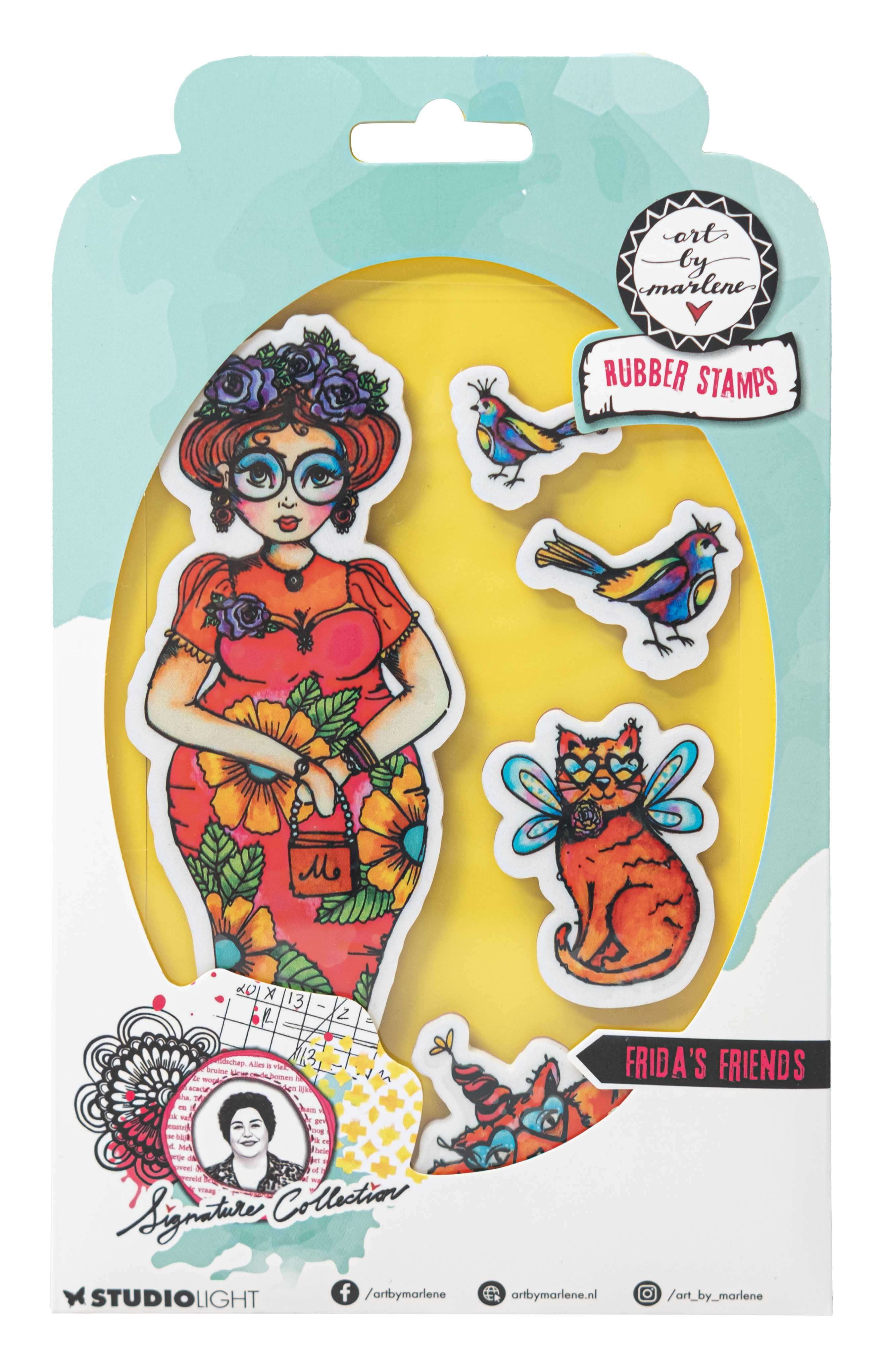 Studio Light Art By Marlene Signature Collection - Rubber Stamp Set - Frida's Friends [ABM-SI-STAMP702]