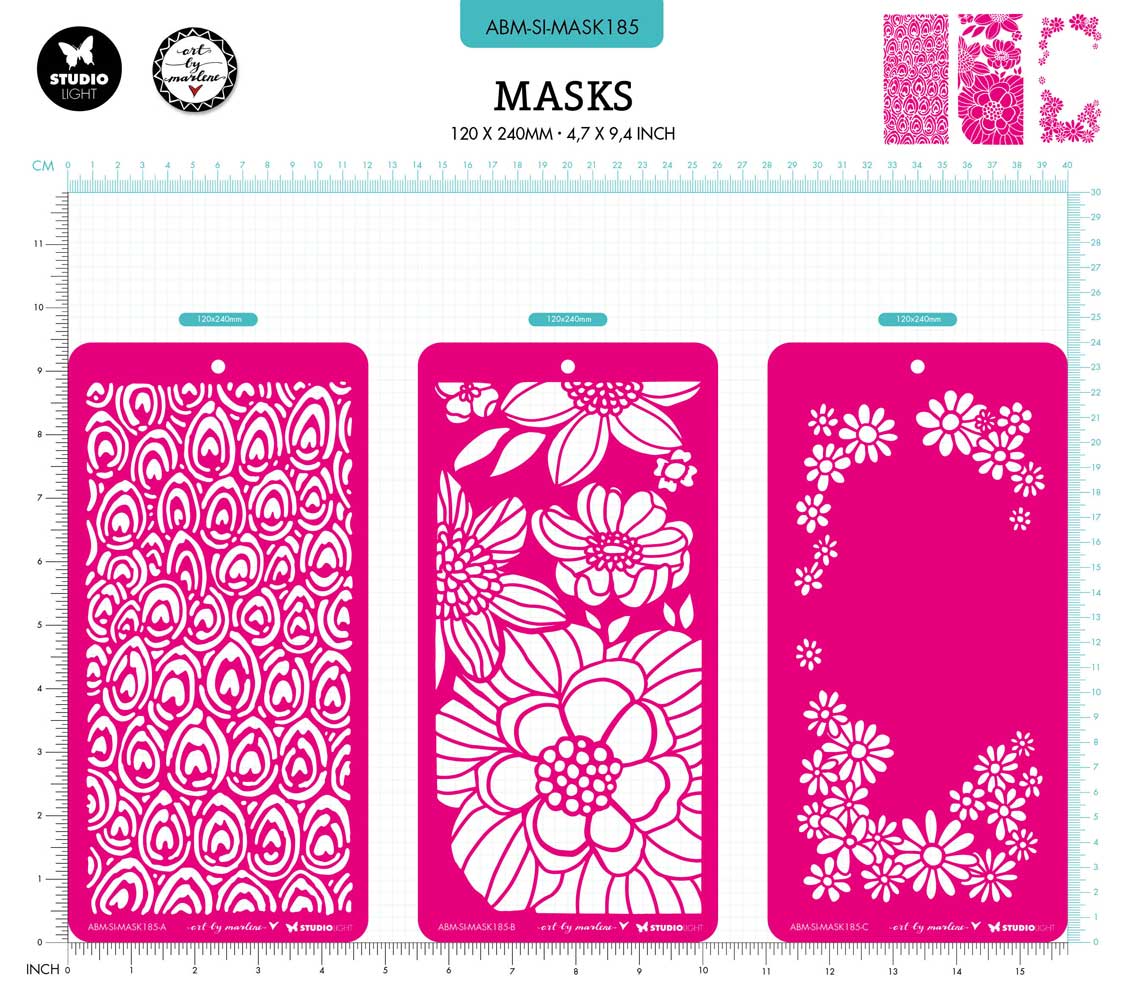 Studio Light Art By Marlene Signature Collection Stencil & Mask Set Eternal Trio [ABMSI