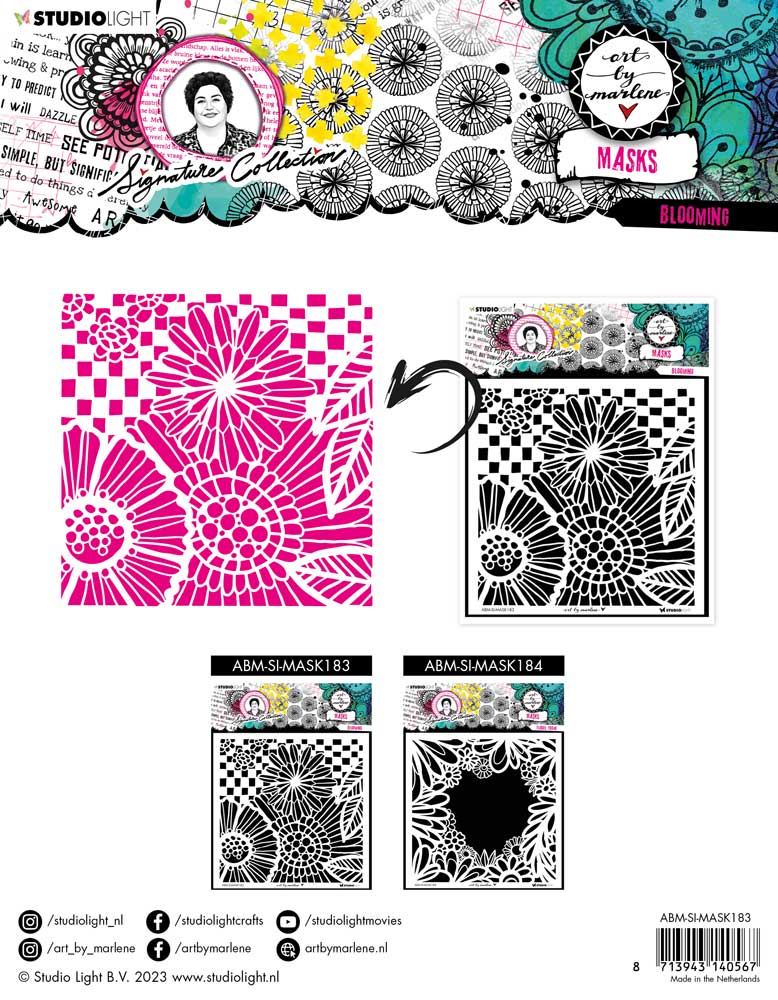 Studio Light Art By Marlene Signature Collection - Stencil - Blooming [ABM-SI-MASK183] - Image 2