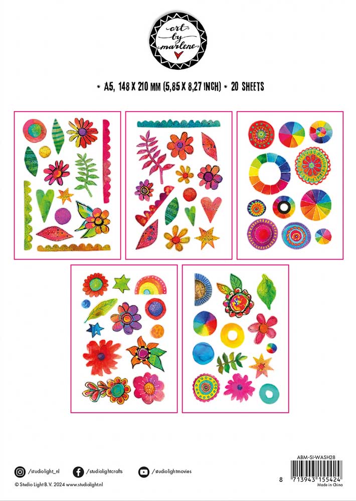 Studio Light Art By Marlene Signature Collection - Washi Stickers - Colorful Elements [ABM-SI-WASH28] - Image 2