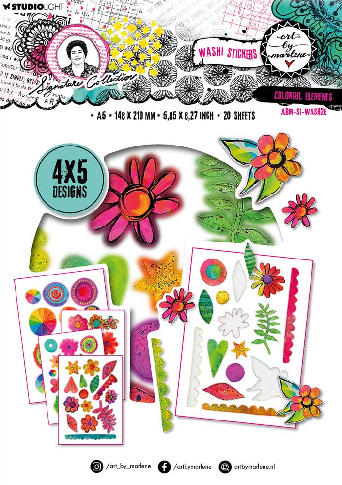 Studio Light Art By Marlene Signature Collection - Washi Stickers - Colorful Elements [ABM-SI-WASH28]