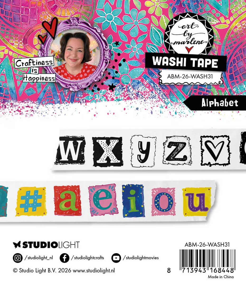 Studio Light Art By Marlene - Washi Tape - Alphabet [ABM-26-WASH31] - Image 2