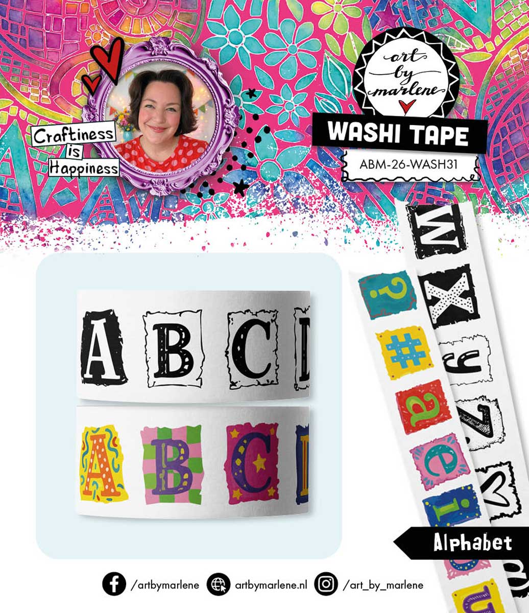 Studio Light Art By Marlene - Washi Tape - Alphabet [ABM-26-WASH31]