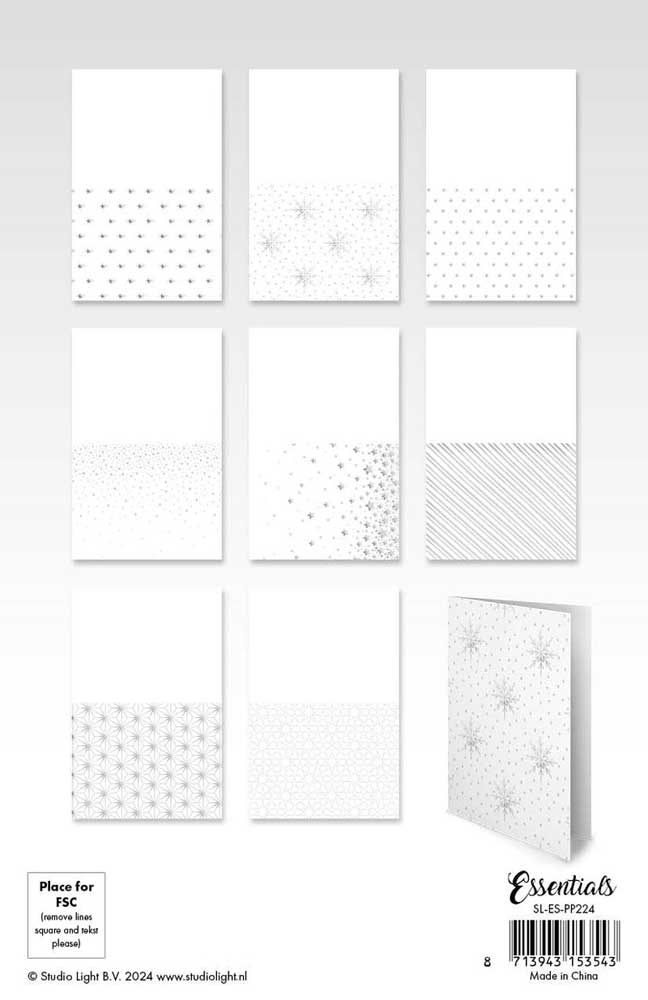 Studio Light Christmas Essentials - Foiled Cards Paper Pad - Silver [SL-ES-PP224] - Image 2