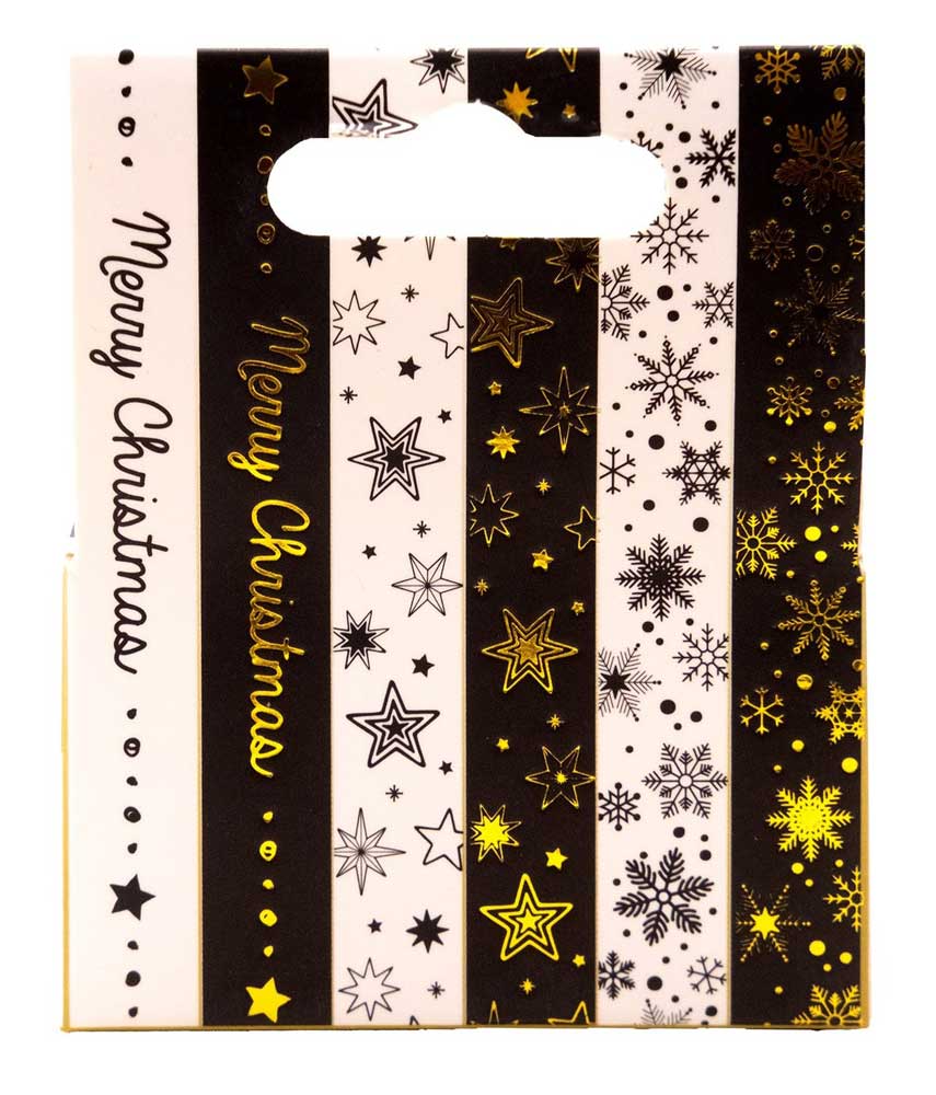 Studio Light Christmas Essentials - Washi Tape - Black, White & Gold [SL-ES-WASH22] - Image 2