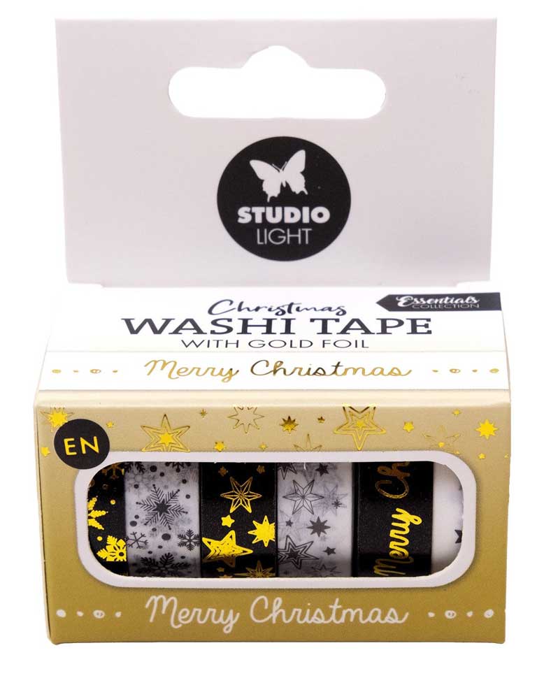 Studio Light Christmas Essentials - Washi Tape - Black, White & Gold [SL-ES-WASH22]
