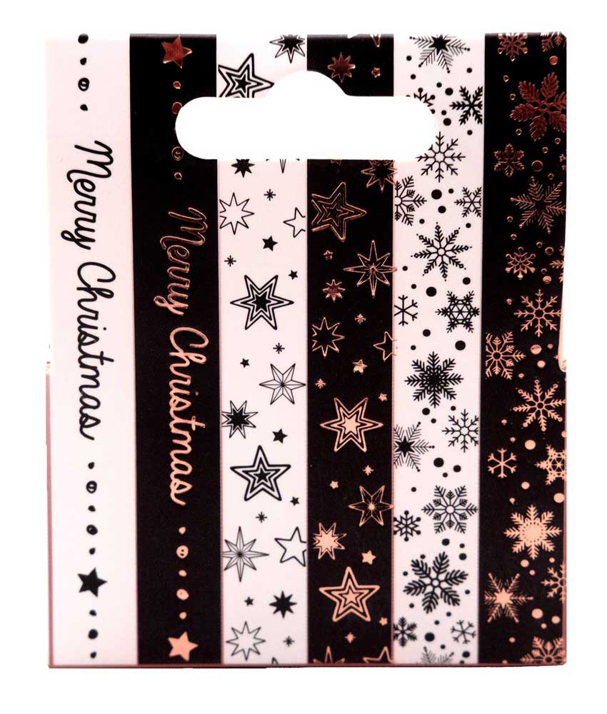 Studio Light Christmas Essentials - Washi Tape - Black, White & Rose Gold [SL-ES-WASH24] - Image 2