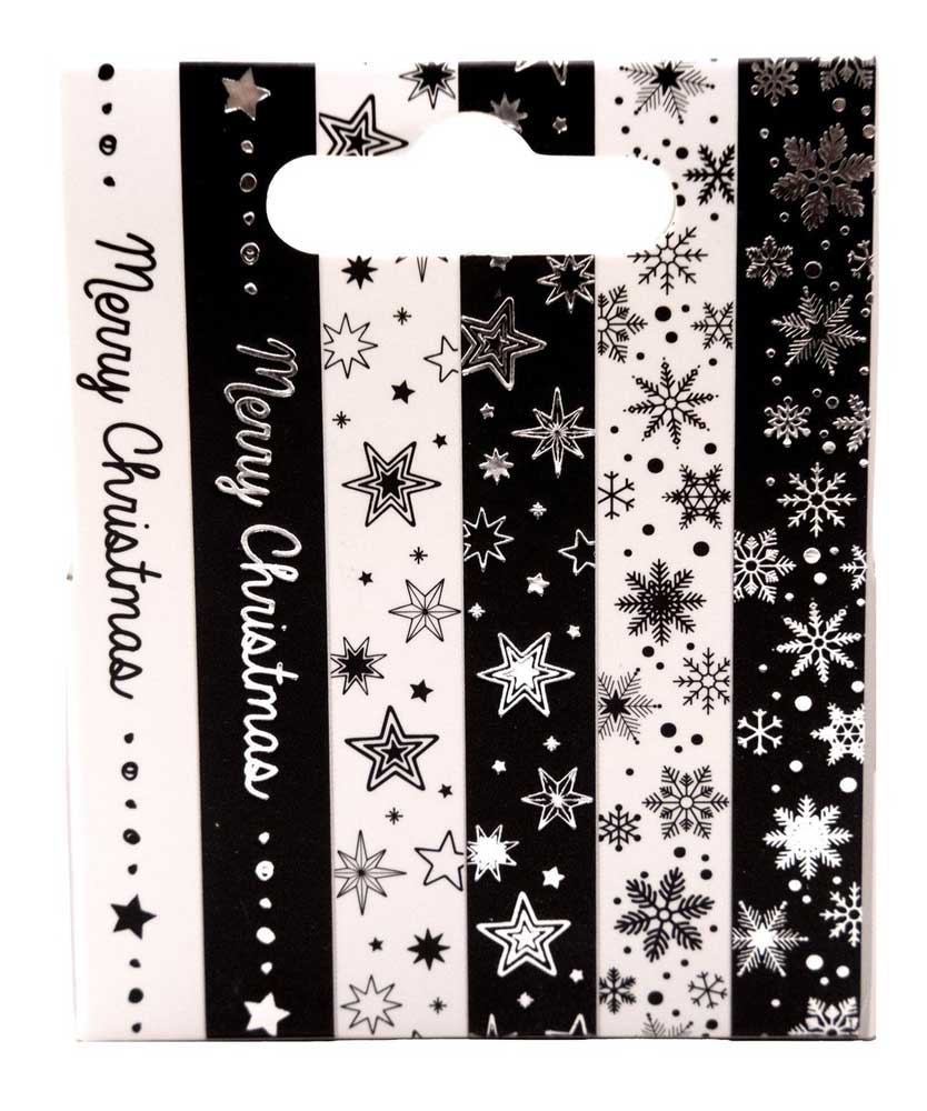 Studio Light Christmas Essentials - Washi Tape - Black, White & Silver [SL-ES-WASH23] - Image 2
